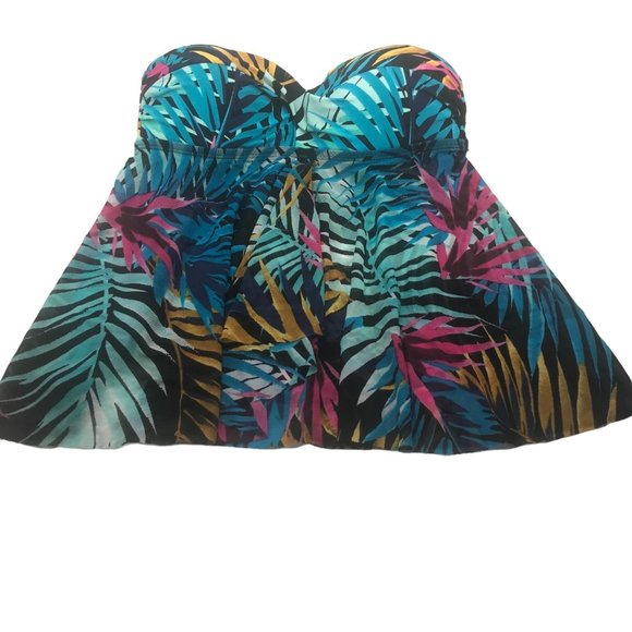 Kona Sol Women's Size Small 4-6 Strapless Twist Bandeau Flyaway Tankini Top New - Picture 1 of 13